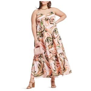 NWT Eloquii Swirl Print Maxi Dress 18